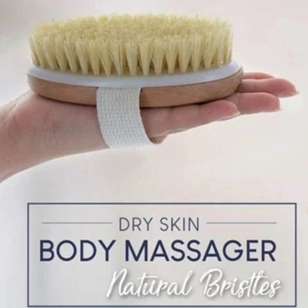 Dry Body Brush w/ Natural 100% Bristles Improves skin’s health and beauty.